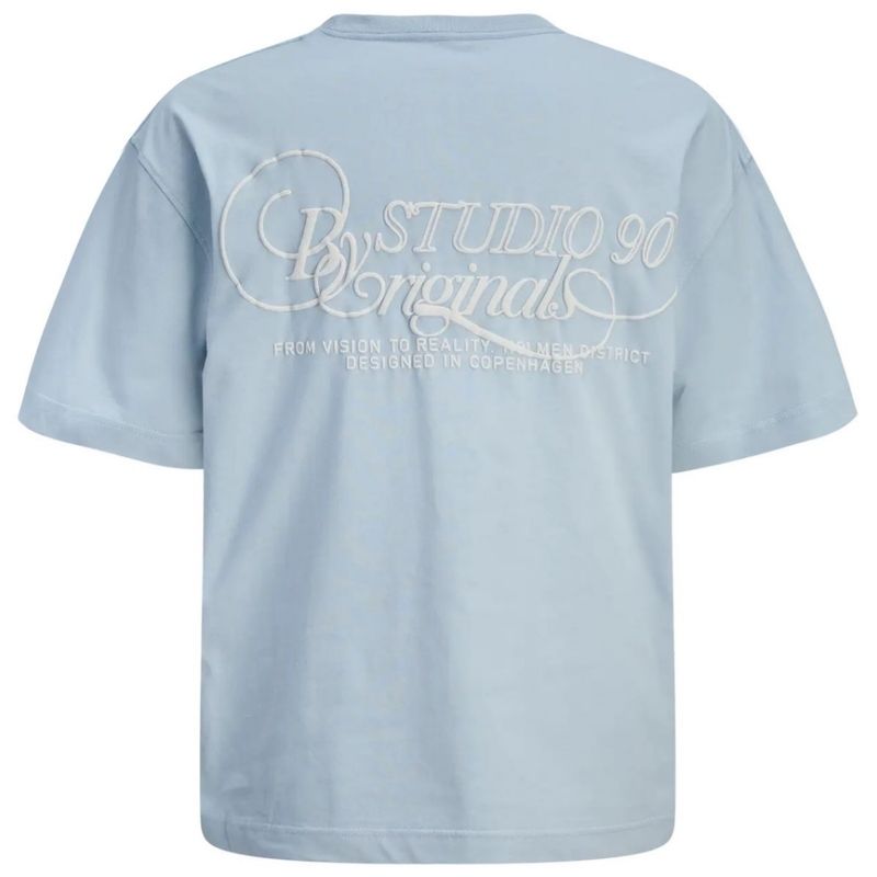 Blauw crew neck t-shirt Niagara Typo - Capuchon Fashion