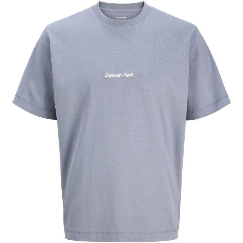 Blauw crew neck t-shirt Norrebro Emb - Capuchon Fashion