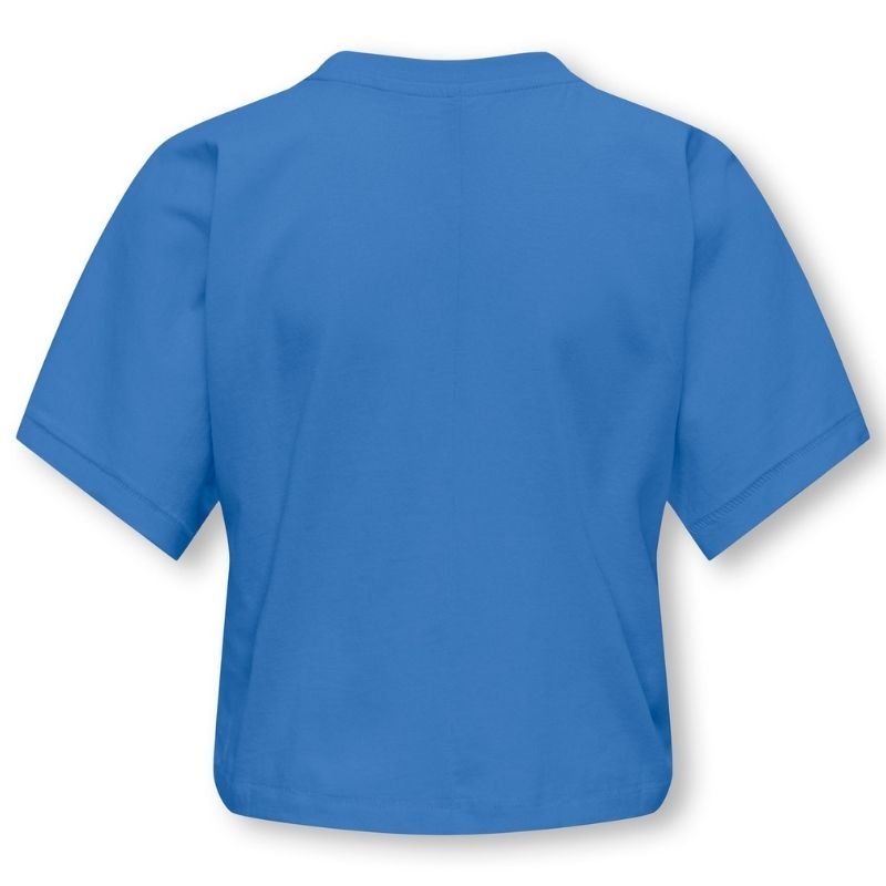 Blauw geprint cropped t-shirt Stella - Capuchon Fashion
