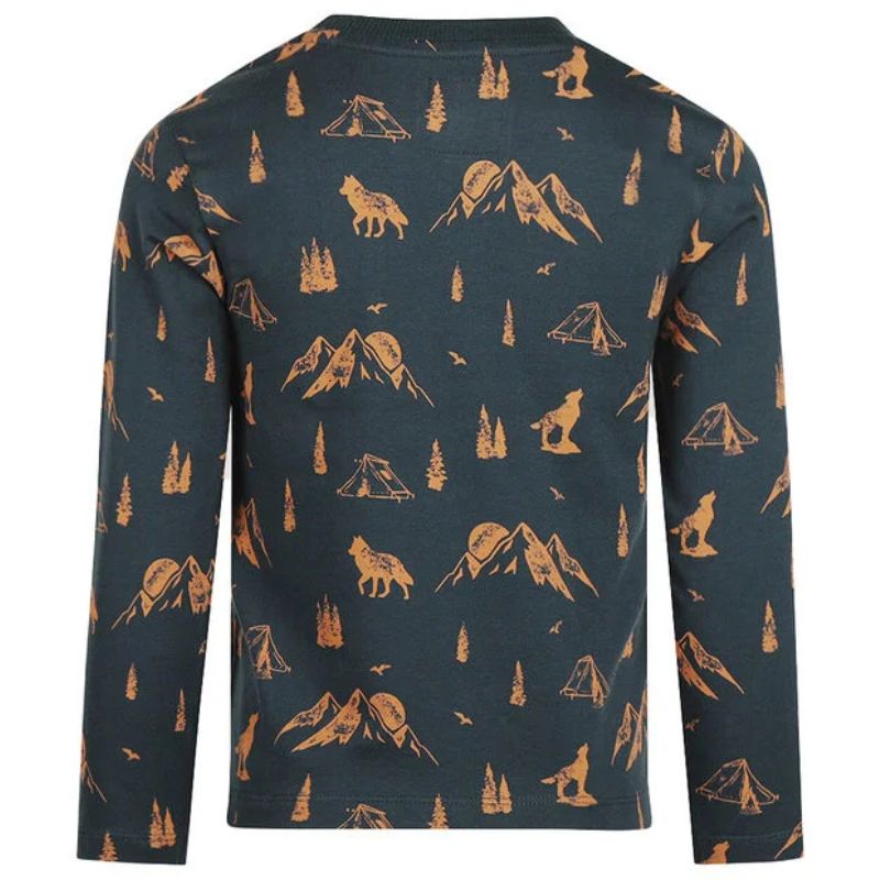 Blauw geprinte longsleeve O56831 - Capuchon Fashion