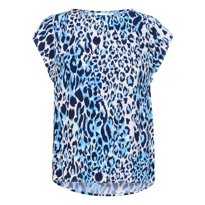 Blauw geprinte top Bianca - Capuchon Fashion