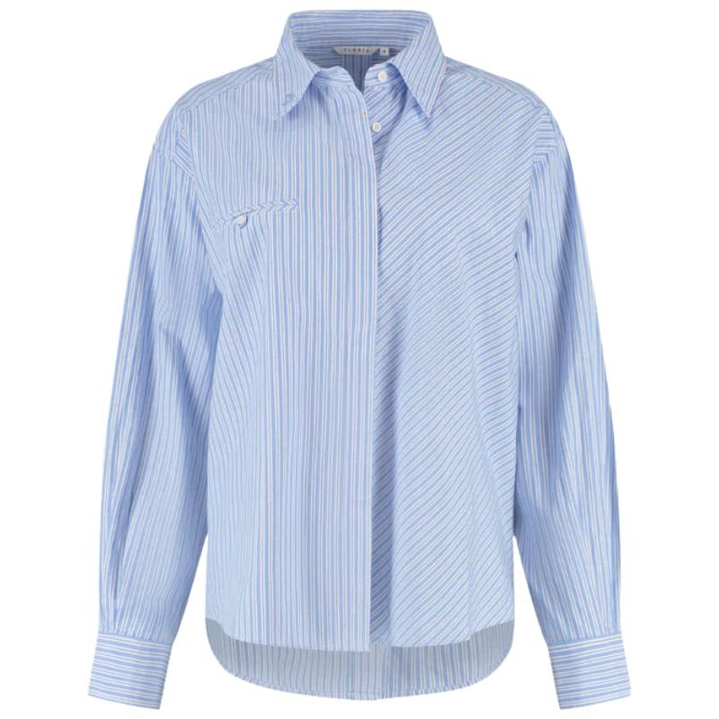 Blauw gestreepte blouse Valerie - Capuchon Fashion