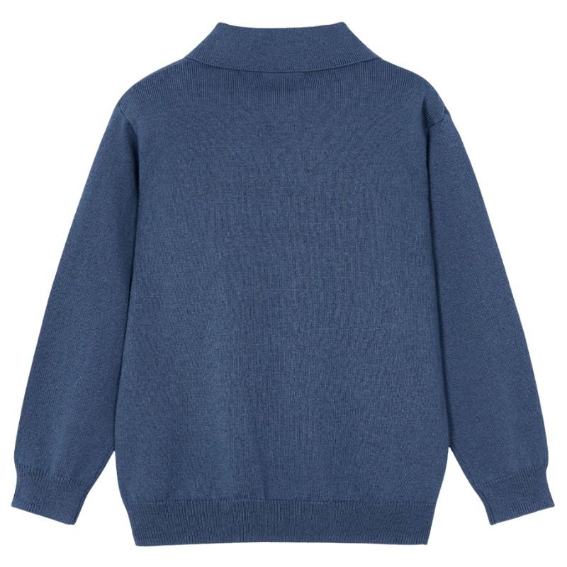 Blauw klassiek gebreide knit polo - Capuchon Fashion