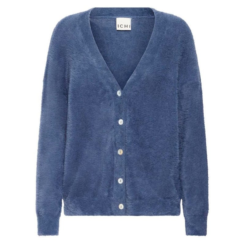 Blauw knit vest met v - hals Brula - Capuchon Fashion