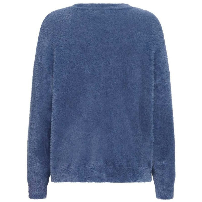 Blauw knit vest met v - hals Brula - Capuchon Fashion