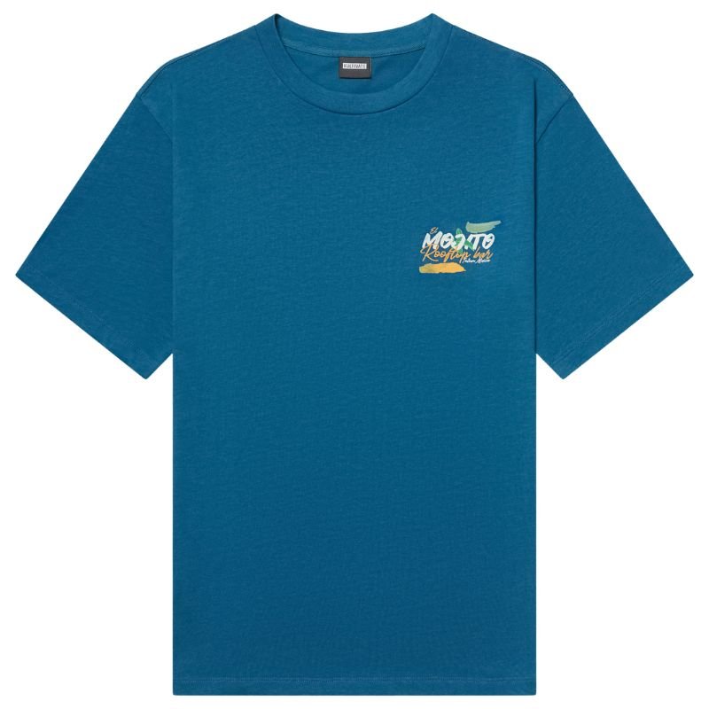 Blauw ronde hals backprint t-shirt Mojito - Capuchon Fashion