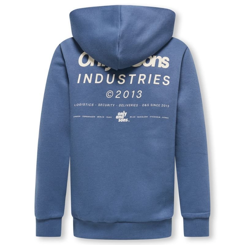 Blauwe backprint hoodie Hudson - Capuchon Fashion