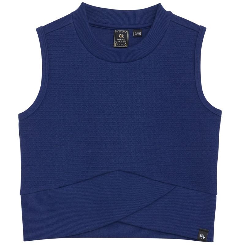 Blauwe cropped Singlet - Capuchon Fashion