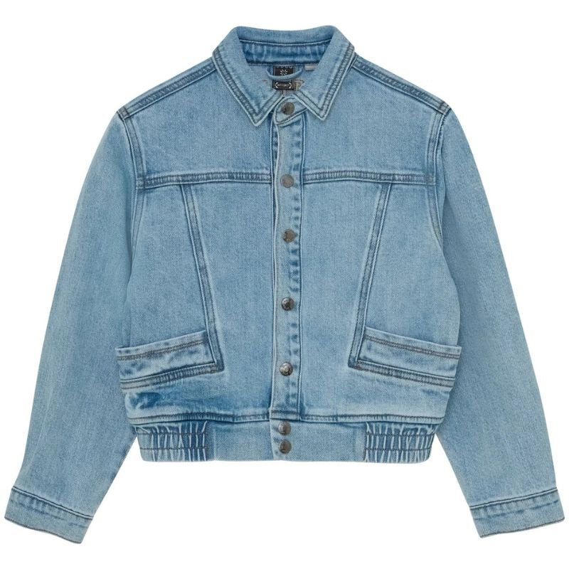 Blauwe denim jacket Embroidery - Capuchon Fashion