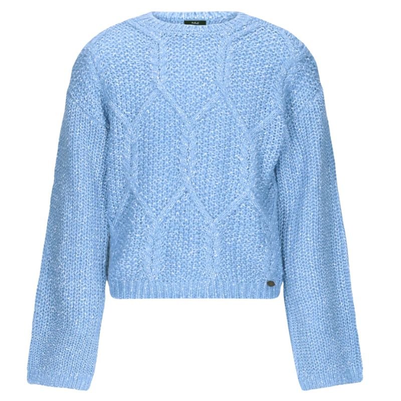 Blauwe knitted cable sweater Katy - Capuchon Fashion
