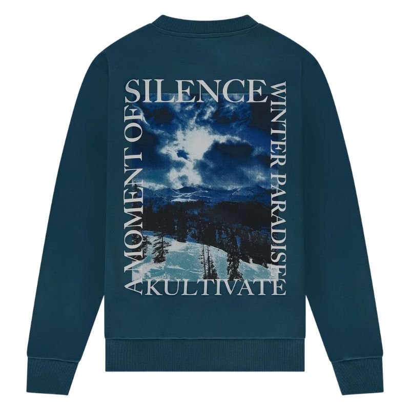 Blauwe regular fit sweater Silence - Capuchon Fashion