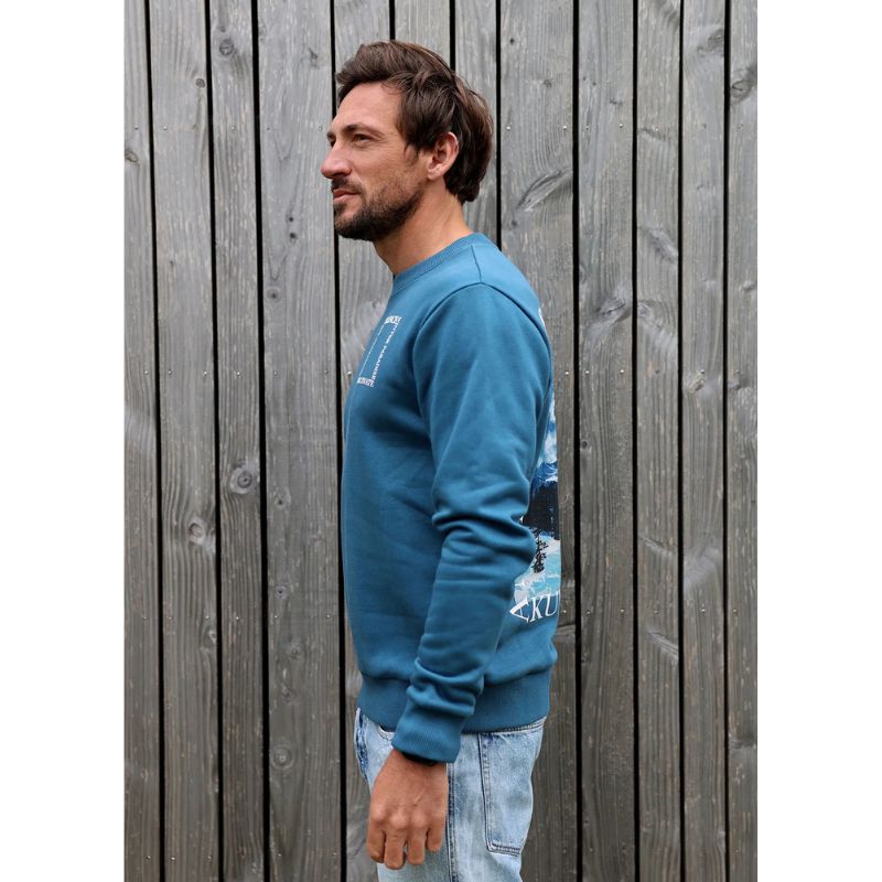 Blauwe regular fit sweater Silence - Capuchon Fashion