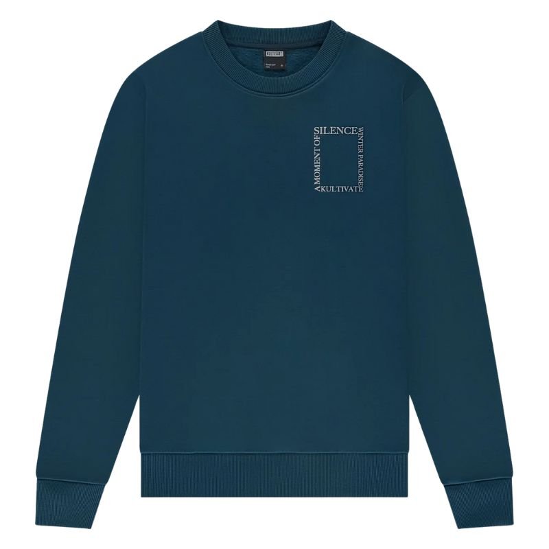 Blauwe regular fit sweater Silence - Capuchon Fashion