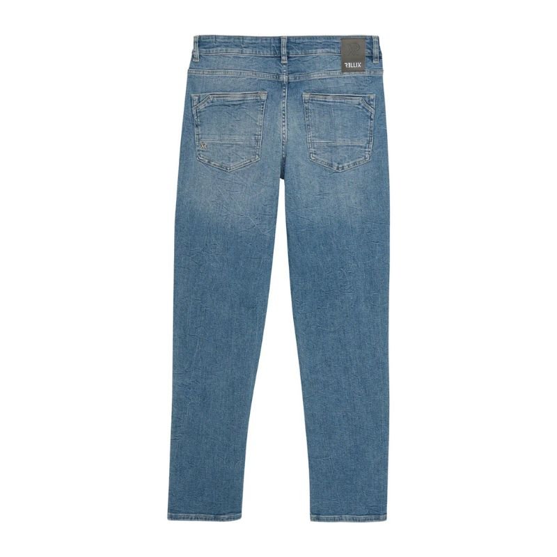 Blauwe straight wide fit jeans - Capuchon Fashion