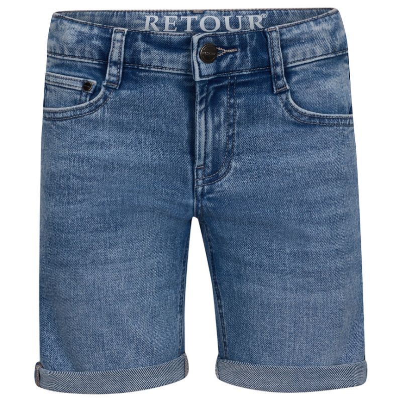 Bleached Blue Denim short Loek - Capuchon Fashion