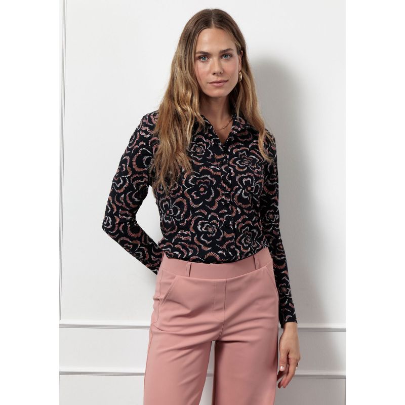Espresso geprint shirt Poppy marker