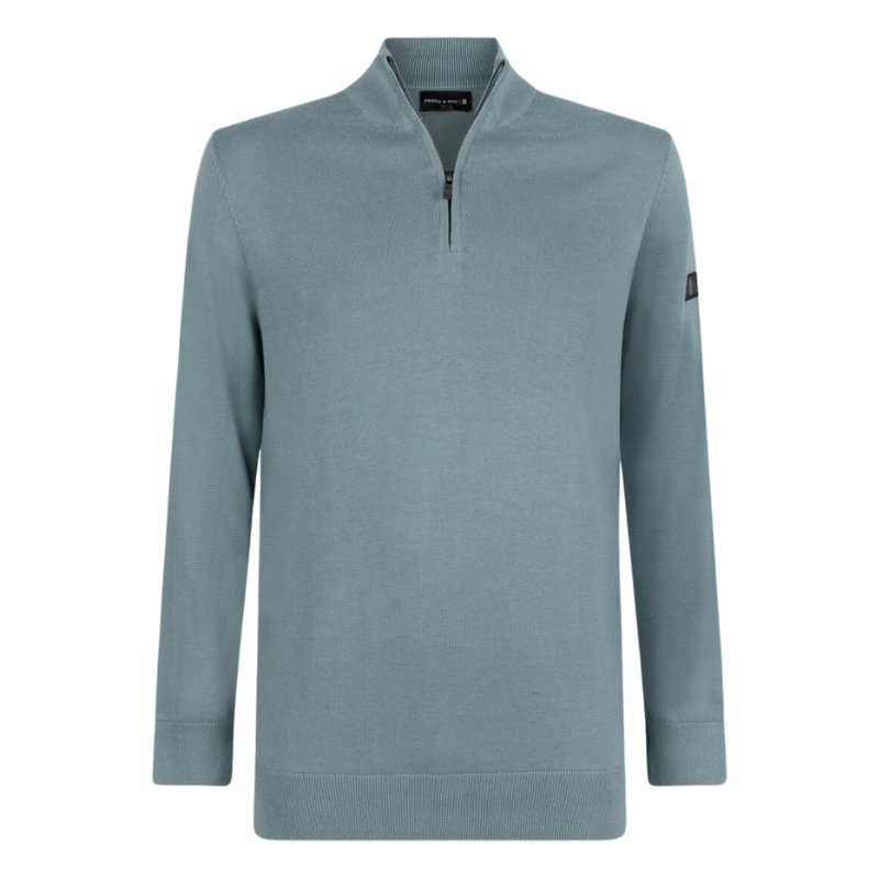 Blue Grey zip knitted pullover Lewis - Capuchon Fashion