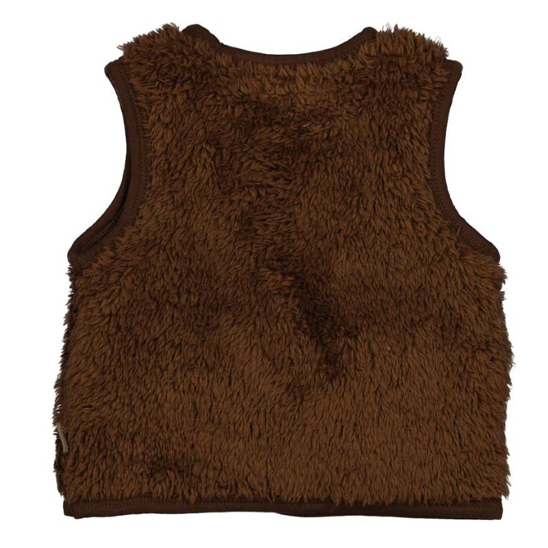 Donkerbruine pocket bodywarmer Teddy