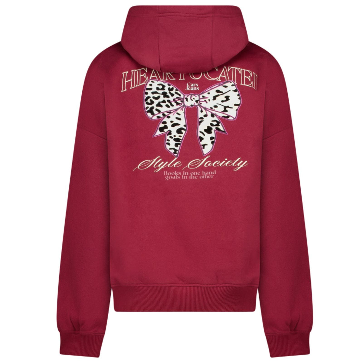 Bordeauxrode backprint hoodie Hearley - Capuchon Fashion