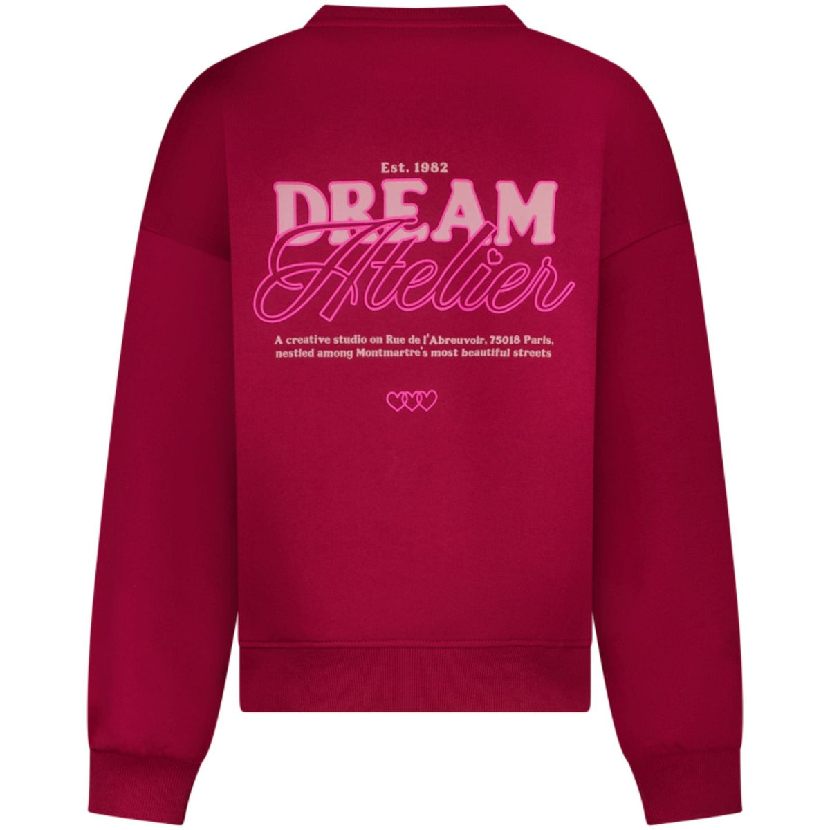 Bordeauxrode backprint sweater Suzie - Capuchon Fashion