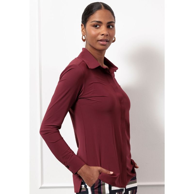 Bordeauxrode blouse Poppy gold - Capuchon Fashion