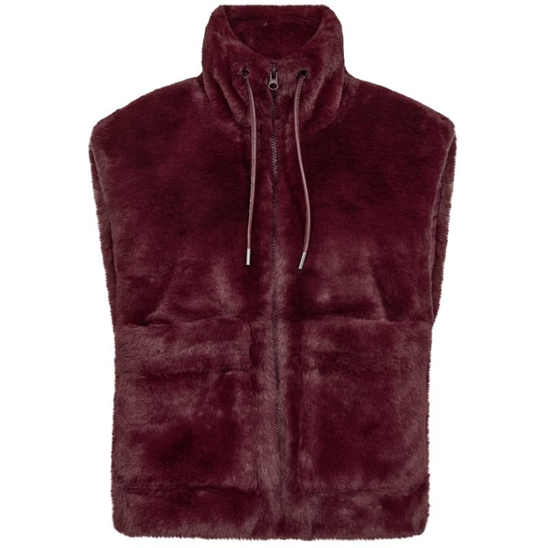 Bordeauxrode faux fur waistcoat Fony - Capuchon Fashion