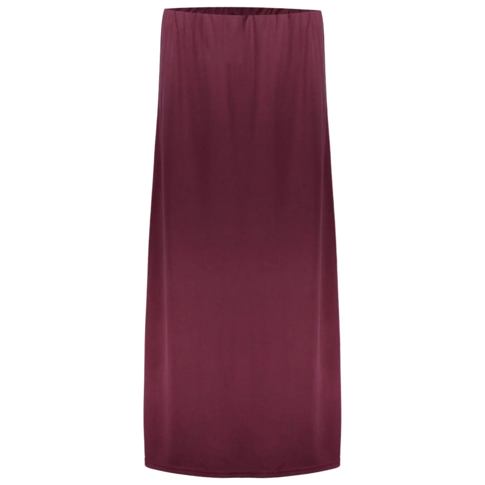Bordeauxrode rok met elastische band 66364 - Capuchon Fashion