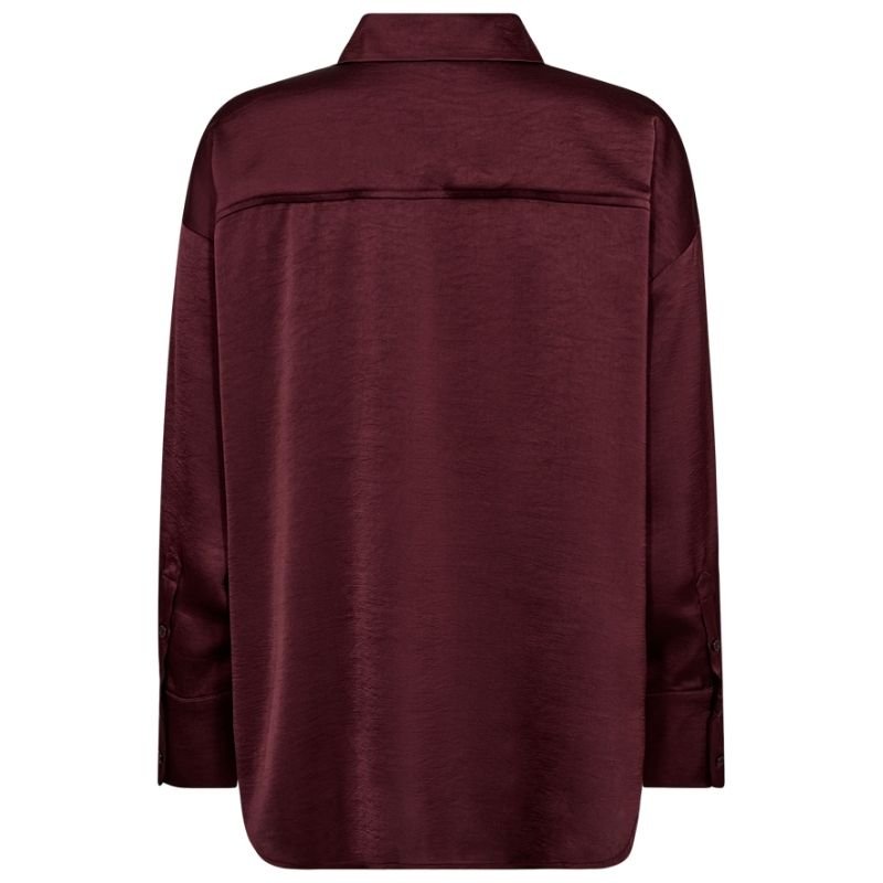 Bordeauxrode shiny blouse Nira - Capuchon Fashion
