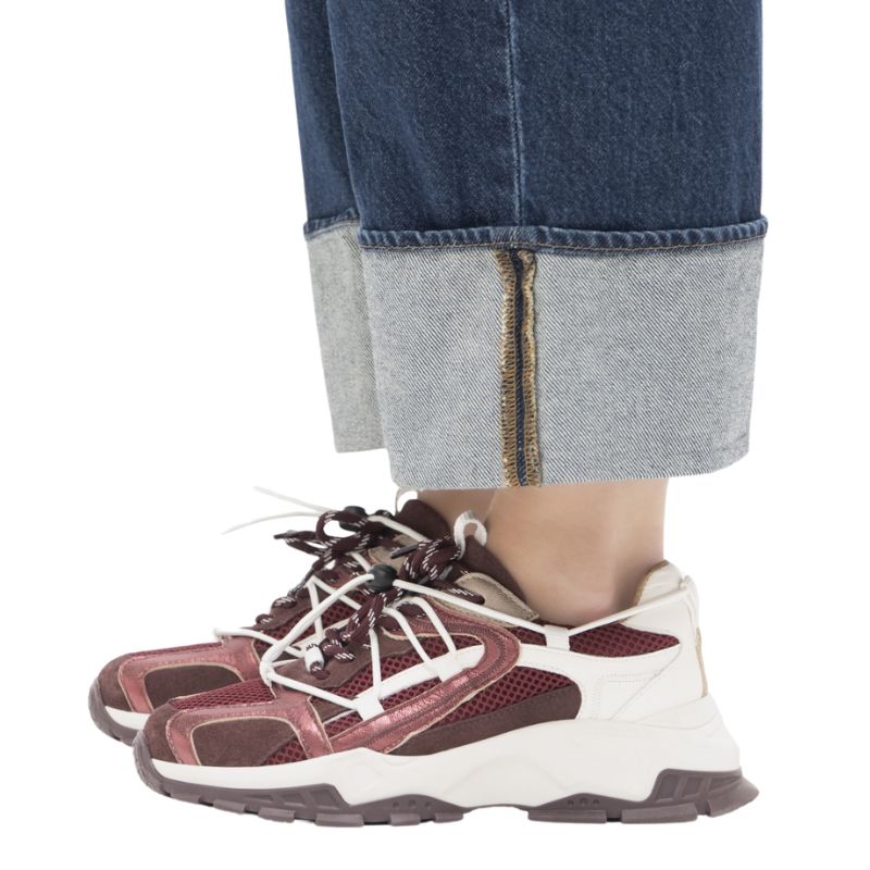 Bordeauxrode sneaker Isola Mesh - Capuchon Fashion