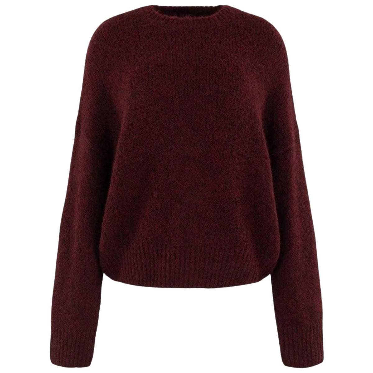 Bordeauxrode solid effen sweater Labi - Capuchon Fashion