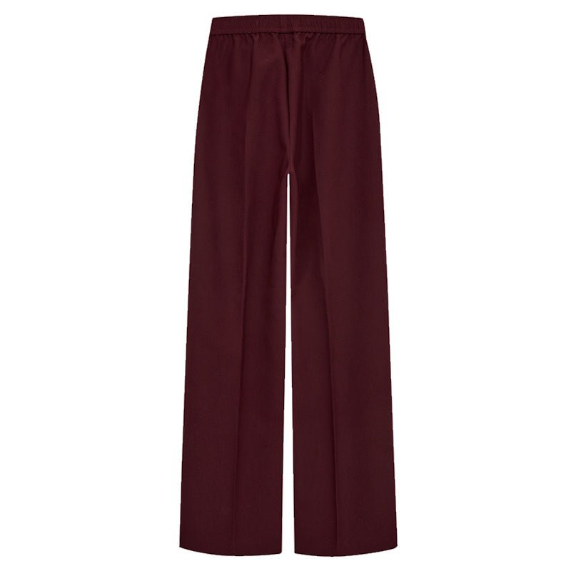 Bordeauxrode sporty tape broek Sofia - Capuchon Fashion