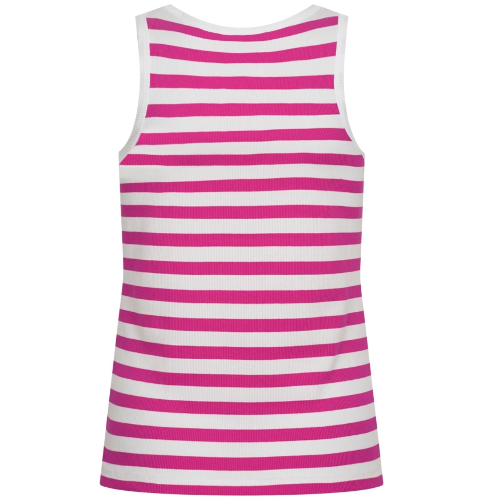 Brillant white met fuchsia purple gestreepte tanktop Effy - Capuchon Fashion