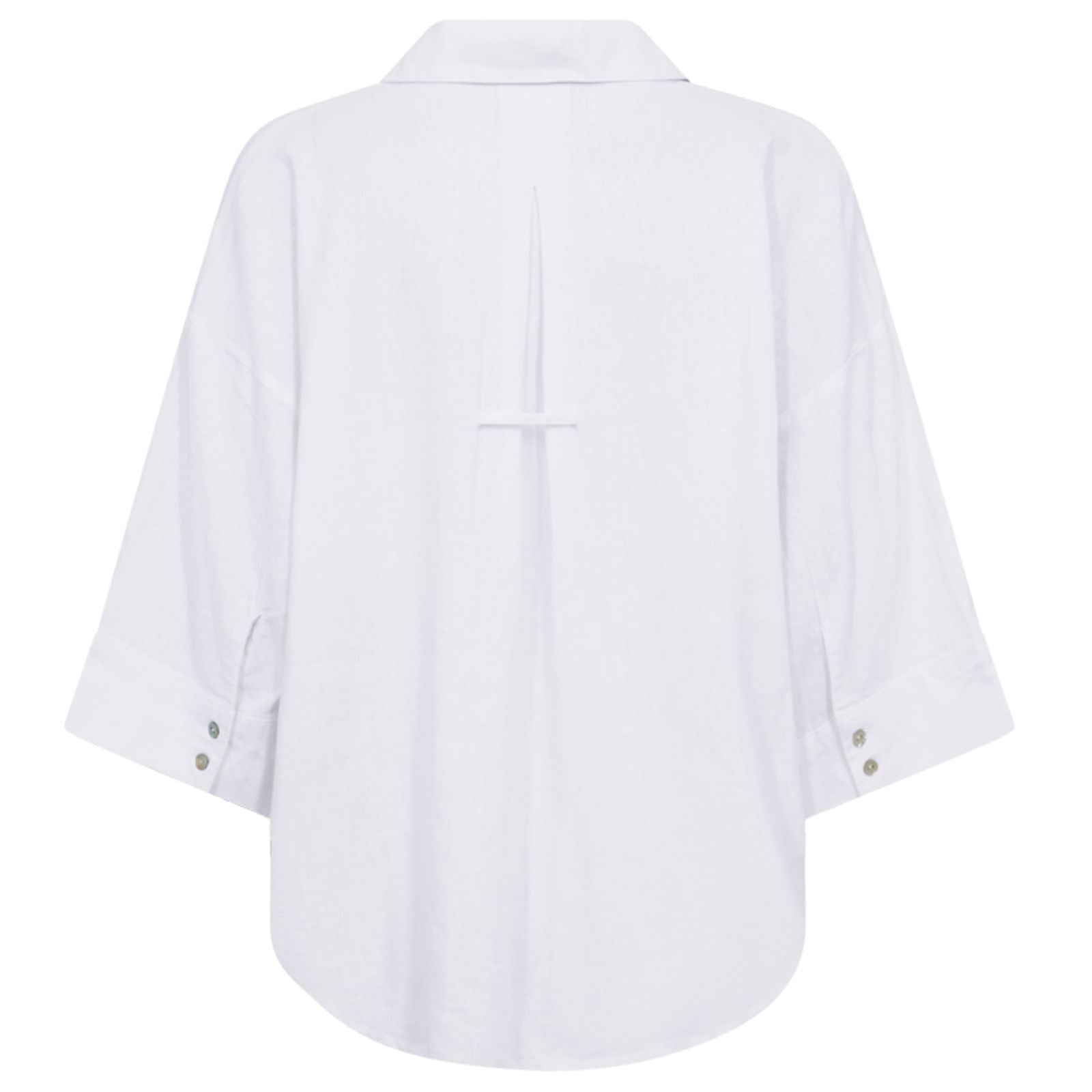Brilliant white boxy pleat shirt Lava - Capuchon Fashion