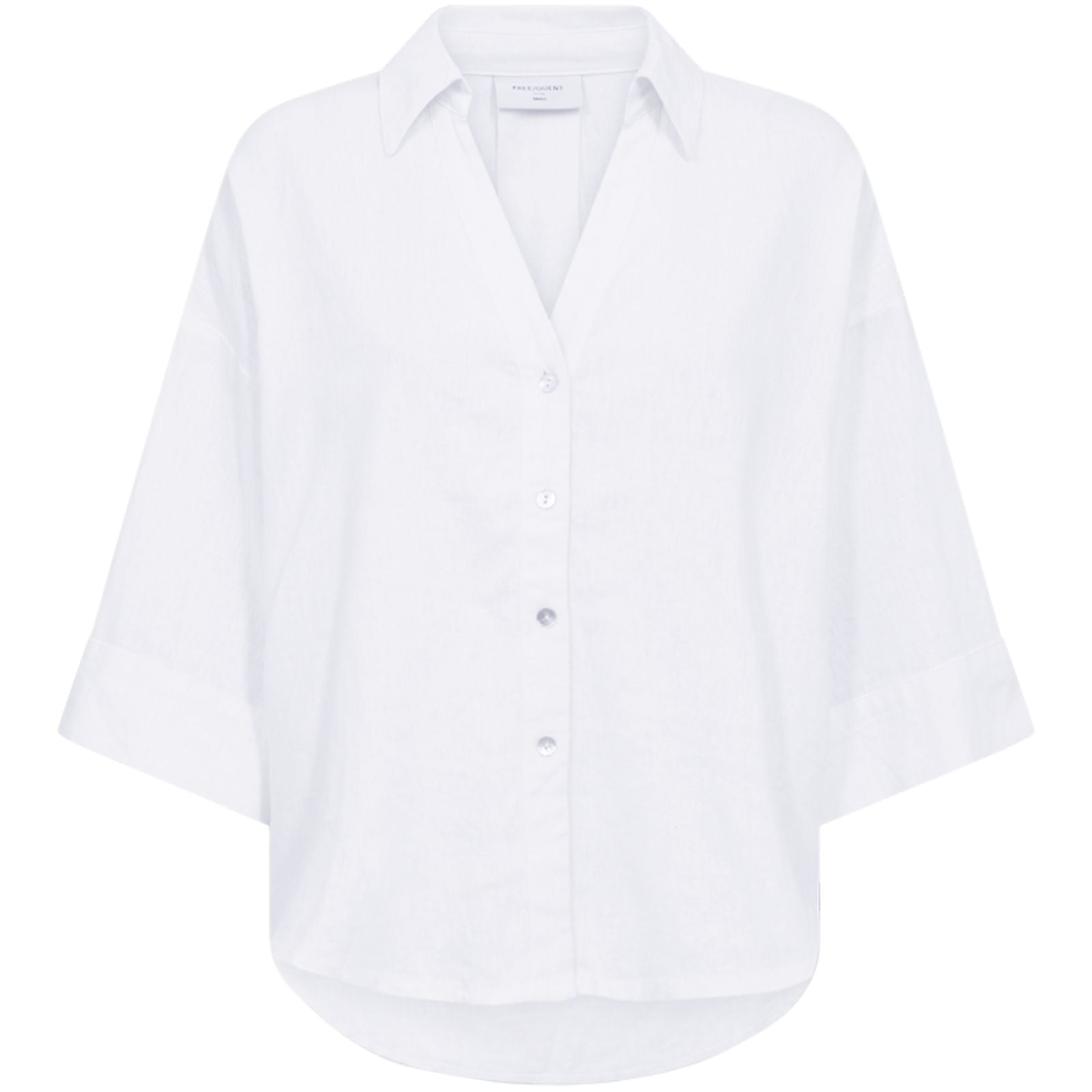 Brilliant white boxy pleat shirt Lava - Capuchon Fashion