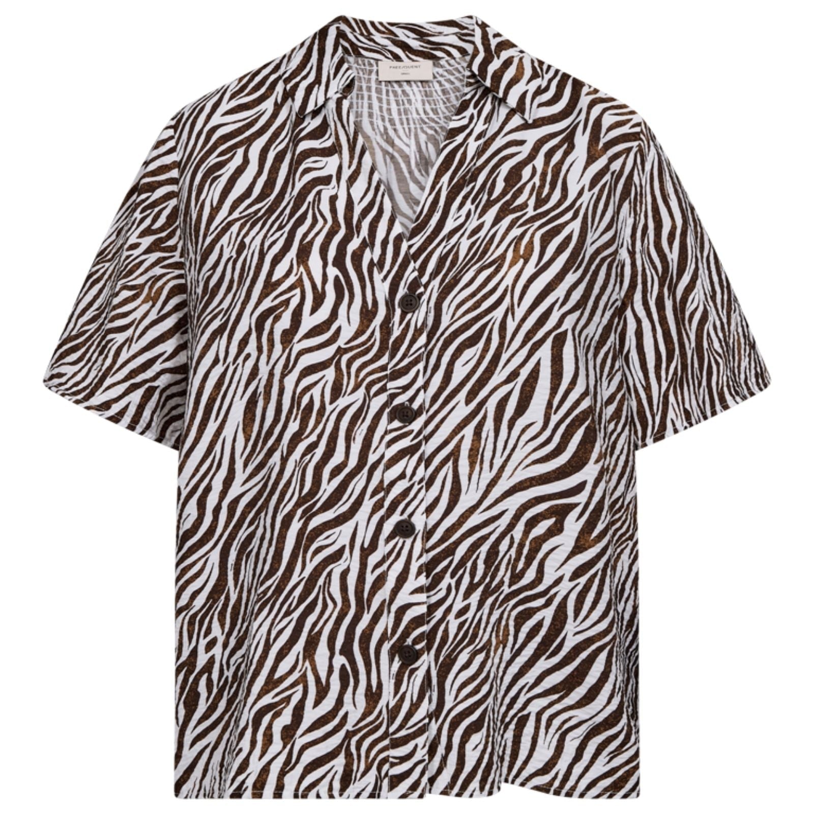 Brilliant White met coffee bean geprint shirt Mele - Capuchon Fashion