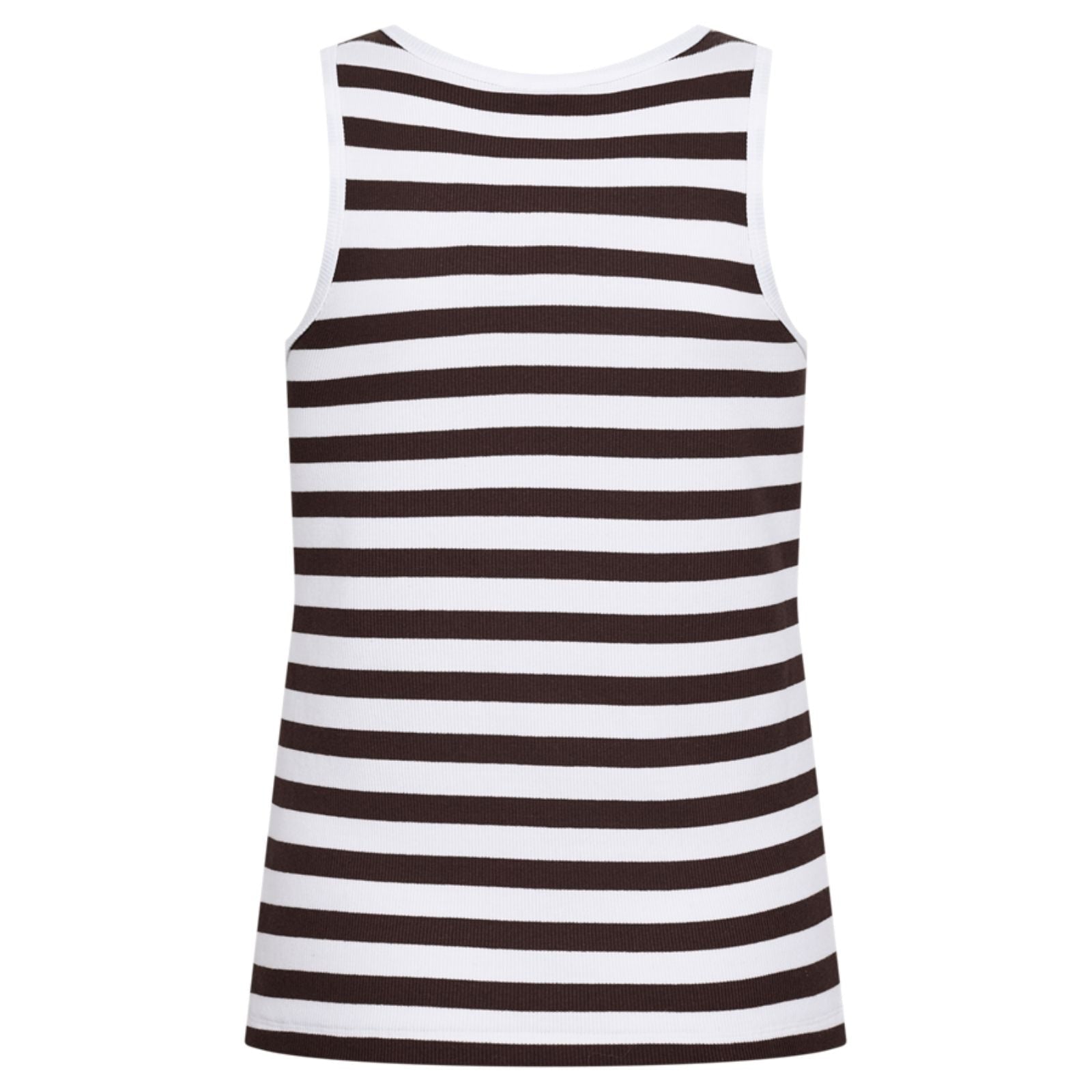 Brilliant White met coffee bean gestreepte tanktop Effy - Capuchon Fashion