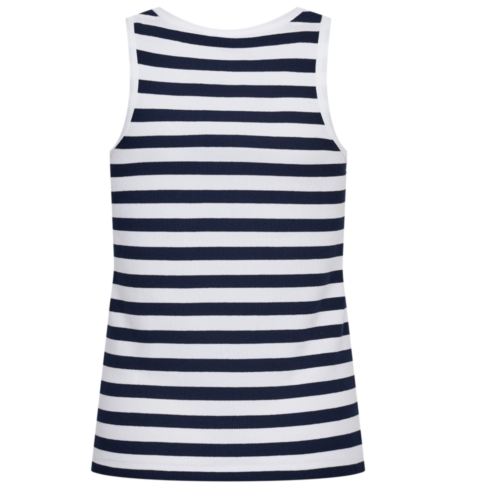 Brilliant White met navy blazer gestreepte tanktop Effy - Capuchon Fashion