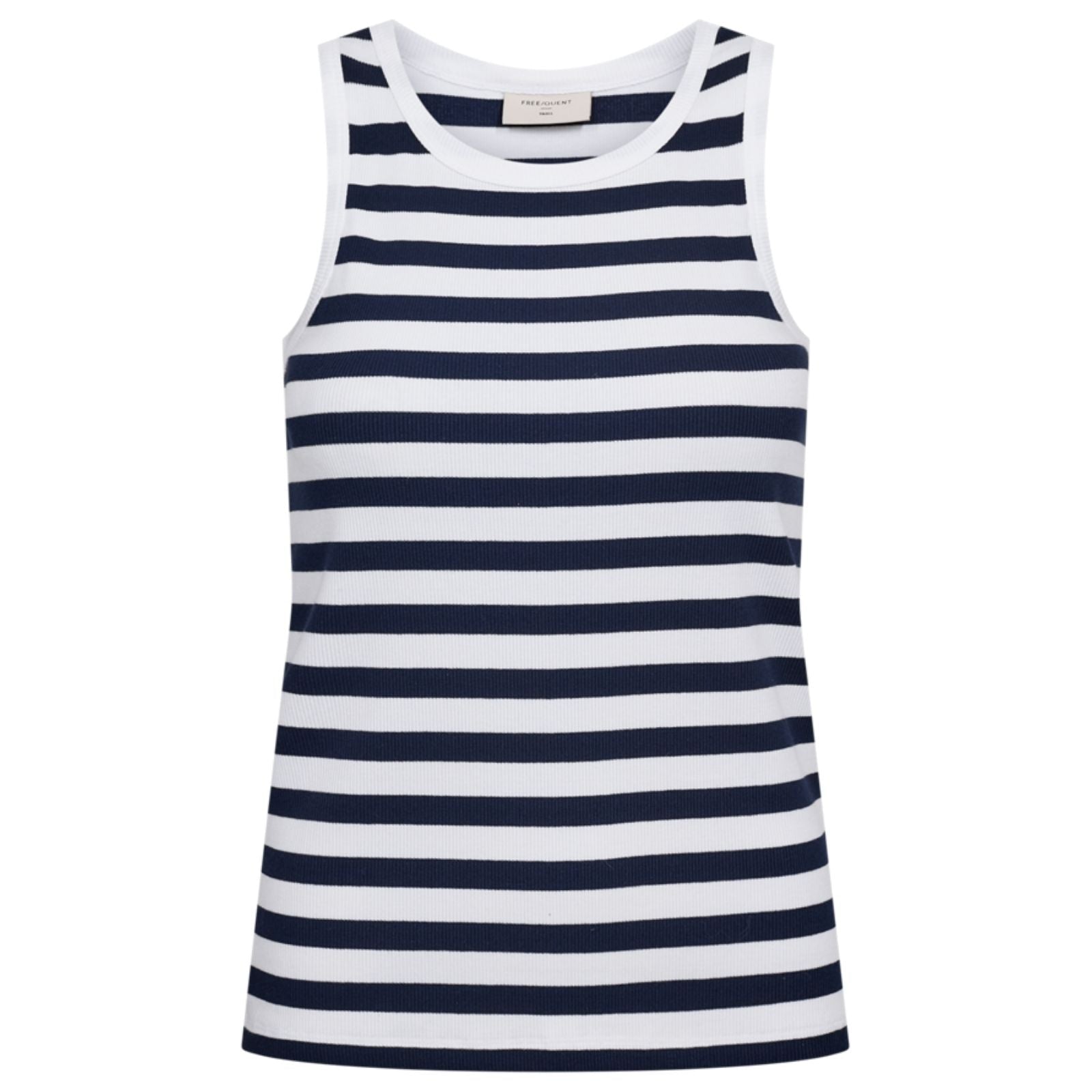 Brilliant White met navy blazer gestreepte tanktop Effy - Capuchon Fashion