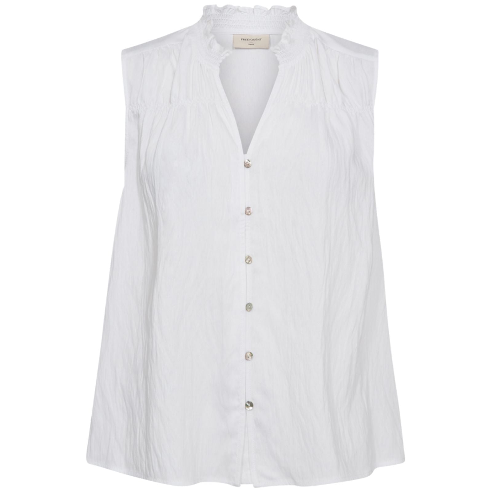 Brilliant white woven blouse Sally - Capuchon Fashion