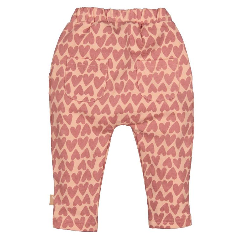Lichtroze geprinte broek Hearts