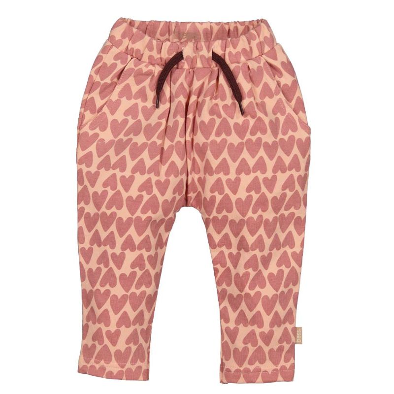Lichtroze geprinte broek Hearts