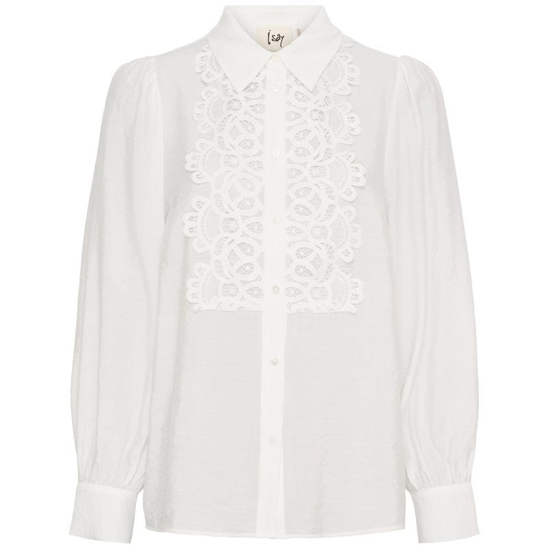 Broken White kanten shirt Lotus - Capuchon Fashion