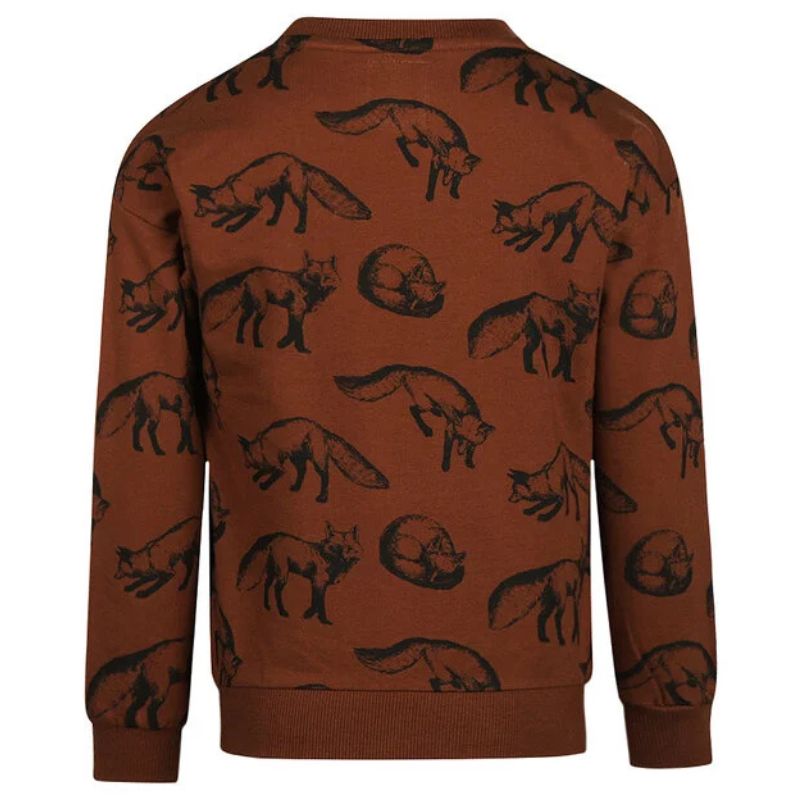 Bruin geprinte crewneck sweater O56879 - Capuchon Fashion