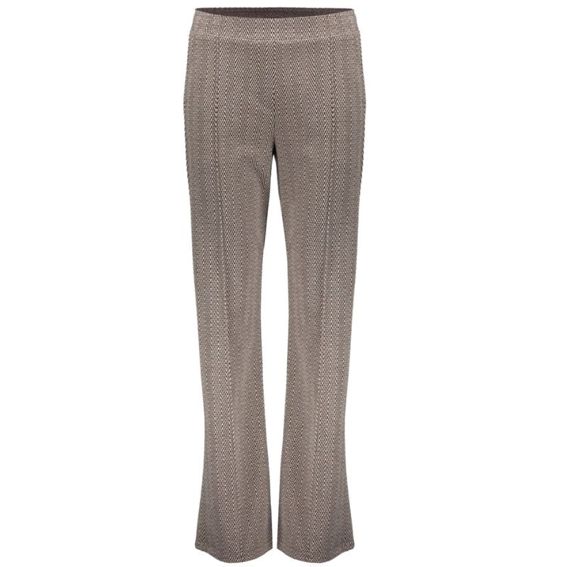 Bruin geprinte flared broek 51573 - Capuchon Fashion