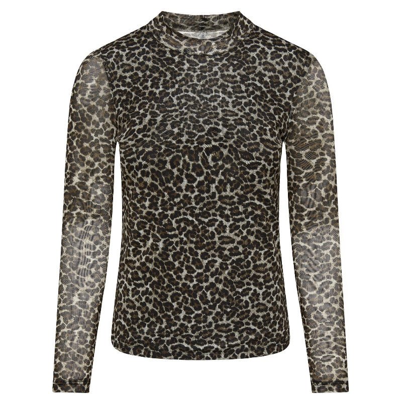 Bruin geprinte longsleeve Erica - Capuchon Fashion