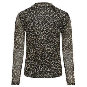 Bruin geprinte longsleeve Erica - Capuchon Fashion