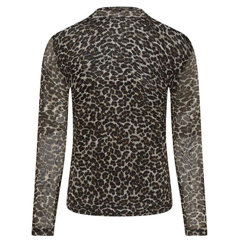 Bruin geprinte longsleeve Erica - Capuchon Fashion