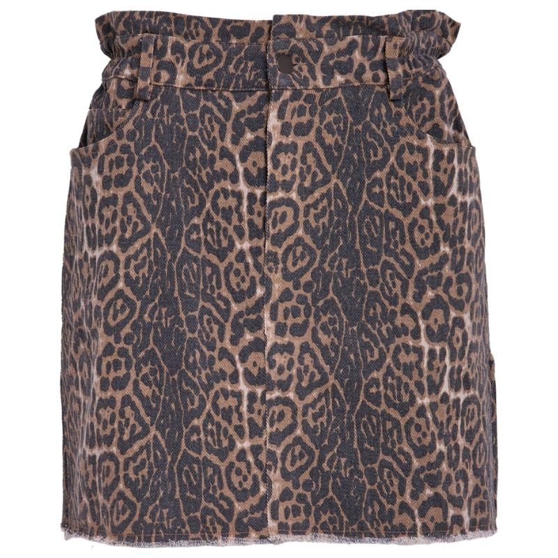 Bruin geprinte rok Rana - Capuchon Fashion