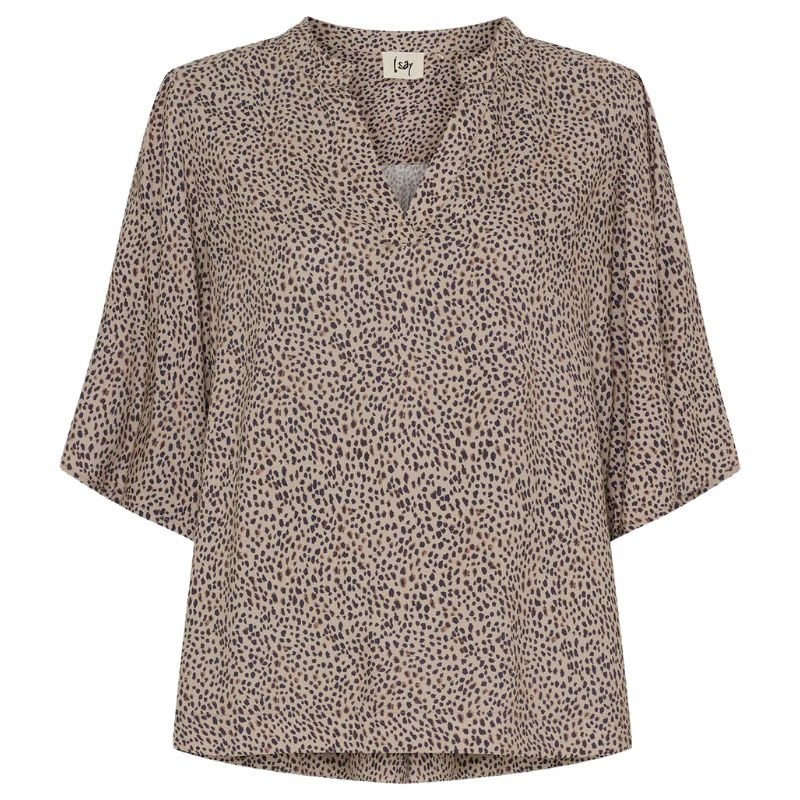 Bruin geprinte top Gyta - Capuchon Fashion