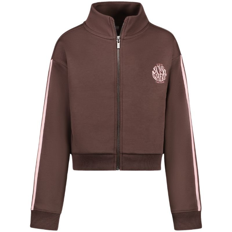 Bruin gestreept sweat vest Sierra - Capuchon Fashion